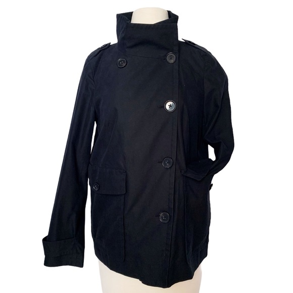 Gap dark navy asymmetric shirt trench coat size XS - Picture 2 of 8